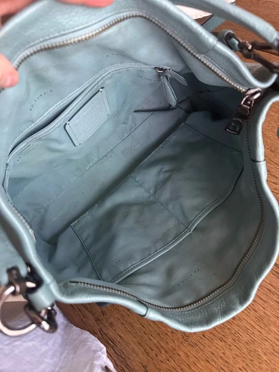 Coach Pebbled Leather Hobo in Mint Green - Picture 5 of 8